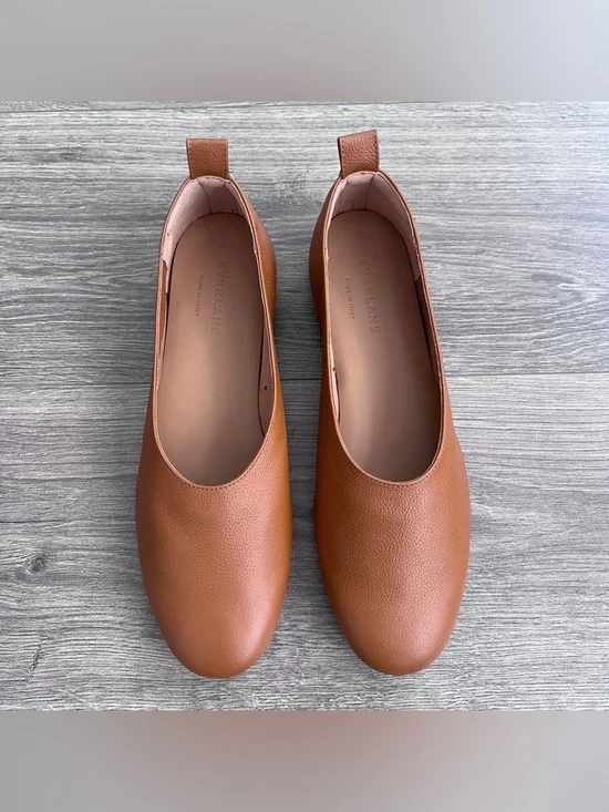 EVERLANE The Italian Leather Day Glove Ballet Flat Size 7 Toasted Almond Brown - Picture 5 of 8
